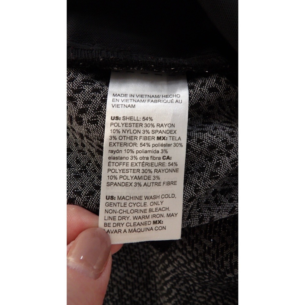 Chico's Pull On Waist Gray Black Silver Career Dress Pant Size 3.5 Tall US XL/18 - Picture 13 of 14
